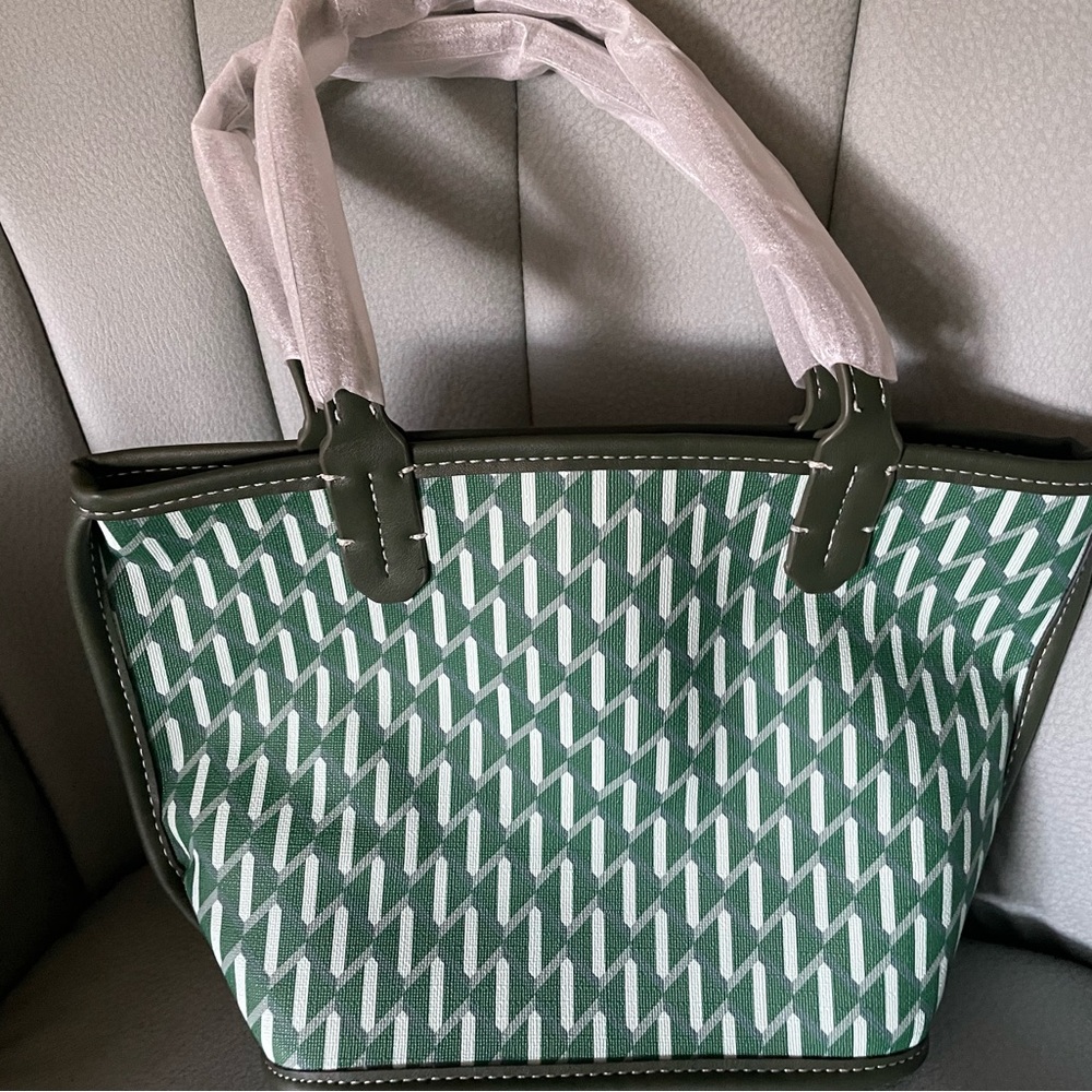 Designer like Green and White Tote Bag !